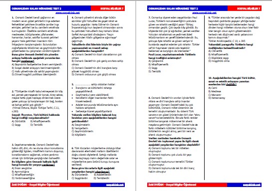 Osmanlıdan Kalan Mirasımız Test 2