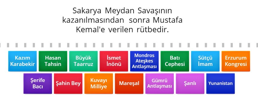 Bir Kahramanlık Destanı Milli Mücadele Online Eşleştirme