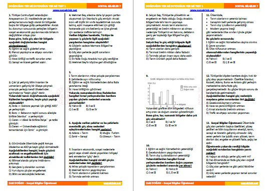 Doğduğum Yer mi, Doyduğum Yer mi Test 1