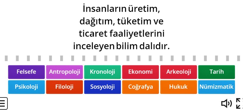 Hayatımızdaki Sosyal Bilimler Online Eşleştirme