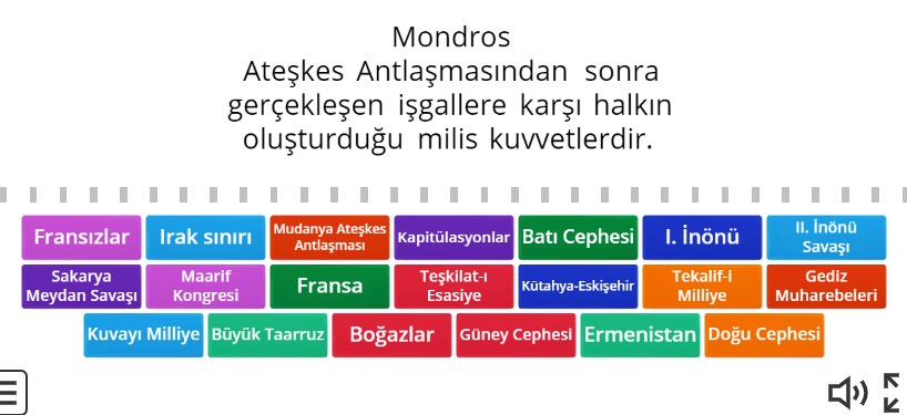 Ya İstiklal Ya Ölüm Genel Tekrar Online Eşleştirme 1