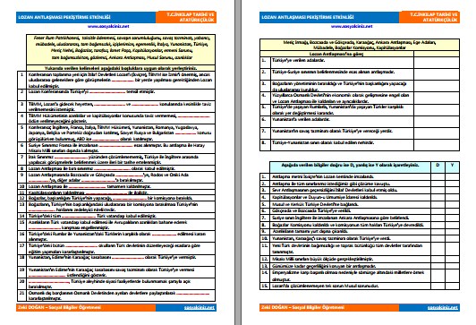 Lozan Antlaşması Pekiştirme Etkinliği