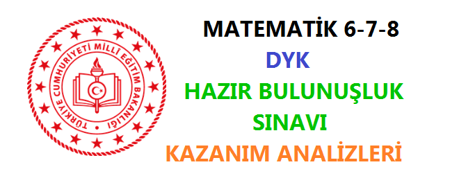 Matematik 6-7-8 DYK Hazır Bulunuşluk Sınavları ve Kazanım Analizleri