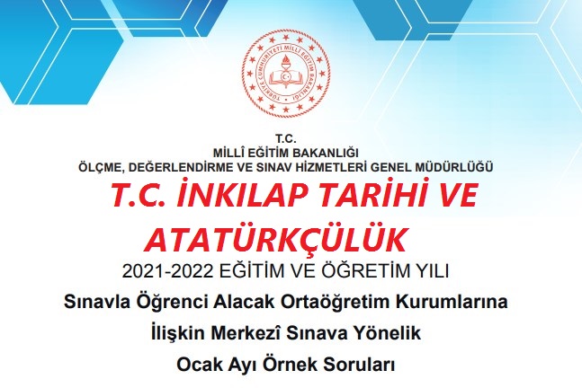 T.C. İnkılap Tarihi Ocak Ayı Örnek Soruları (2022)