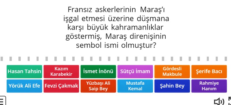 Milli Mücadele Kahramanları Online Eşleştirme
