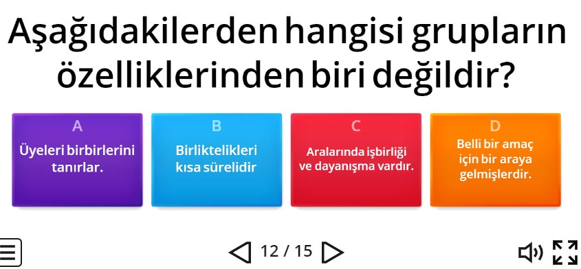 Sosyal Bilgiler 5 Birey ve Toplum Online Test