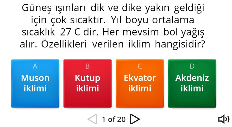 Farklı Yerler Farklı Yaşamlar Online Test