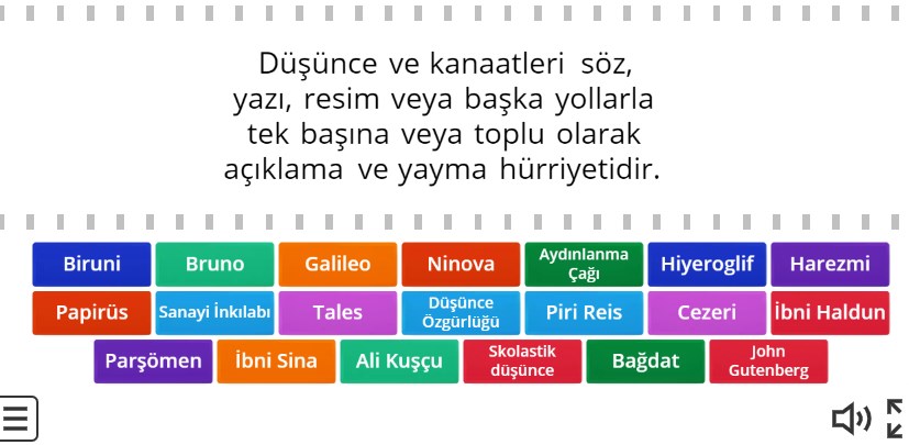 Sosyal Bilgiler 7 Bilim Teknoloji ve Toplum Online Eşleştirme