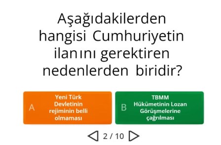 Cumhuriyetin İlanı Online Test