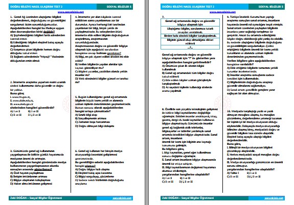 Doğru ve Güvenilir Bilgiye Nasıl Ulaşılır Test 2