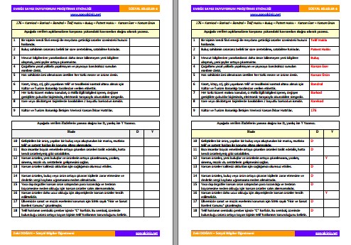 Emeğe Saygı Duyuyorum Pekiştirme Etkinliği