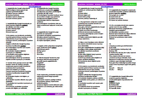 Araştırma Yapıyorum Bilimsel Etik Test