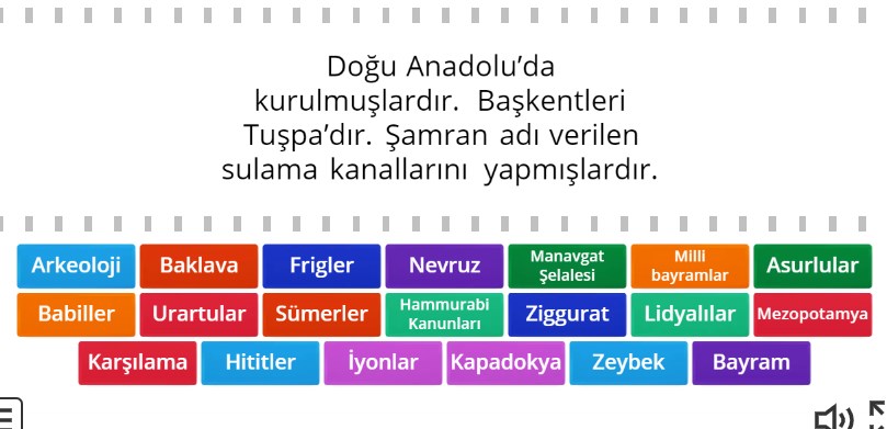 Sosyal Bilgiler 5 Kültür ve Miras Genel Tekrar Online Eşleştirme 2
