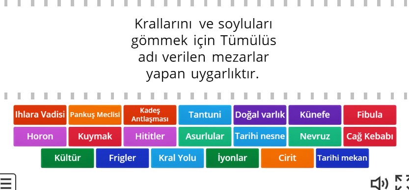 Sosyal Bilgiler 5 Kültür ve Miras Genel Tekrar Online Eşleştirme 1