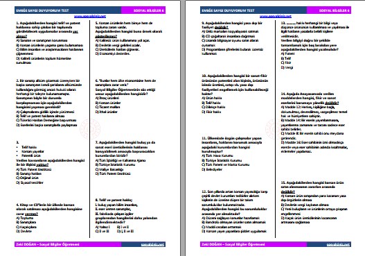 Emeğe Saygı Duyuyorum Test