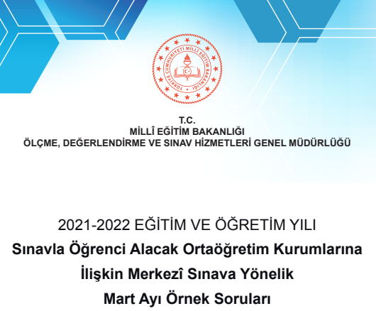 Mart 2022 MEB LGS Örnek Sorular