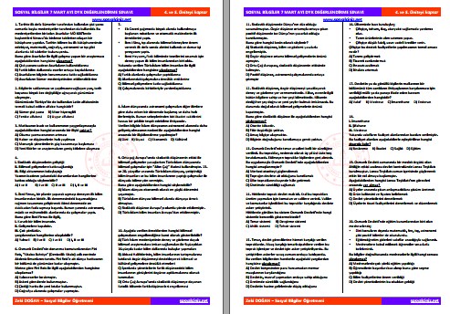 Sosyal Bilgiler 7 Değerlendirme Sınavı