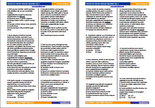 Topraktan Üretir Toprağı Yönetiriz Test 2
