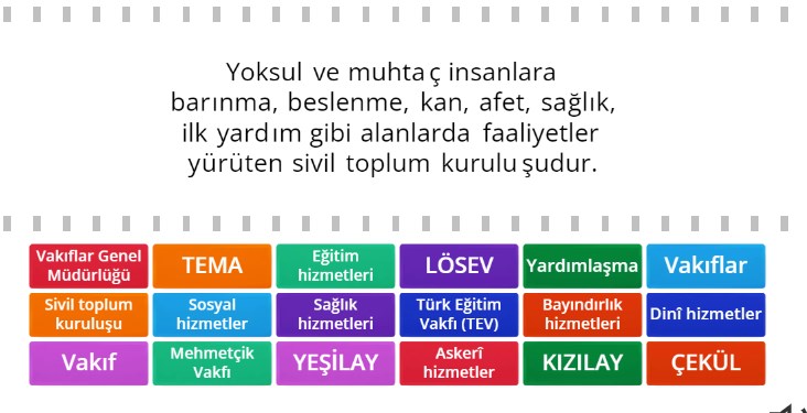 Vakıf Demek Medeniyet Demek Online Eşleştirme
