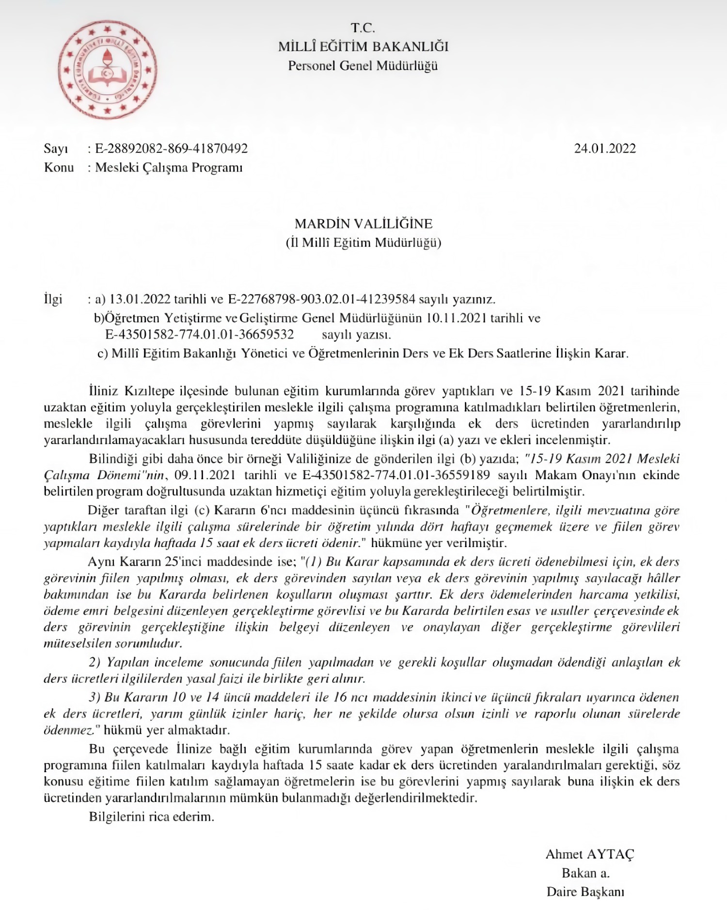 MEB: Seminerleri İzlemeyene Ek Ders Ödenmez