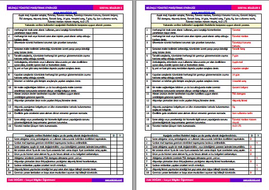 Bilinçli Tüketici Pekiştirme Etkinliği