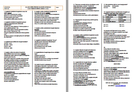 2021-2022 8. Sınıf Düşünme Eğitimi 2. Dönem 2. Yazılı
