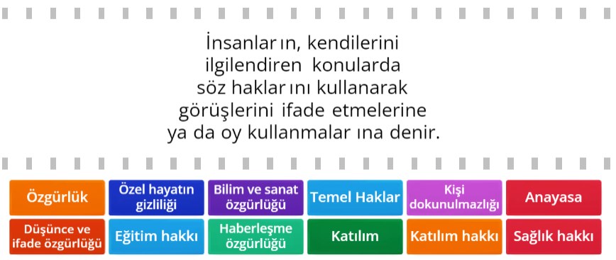 Katılım Hakkı ve Düşünce Özgürlüğü Online Eşleştirme