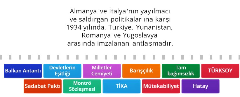 Milli Dış Politikamız Online Eşleştirme