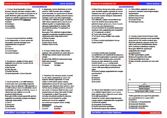 Özgürlük ve Bağımsızlık Test