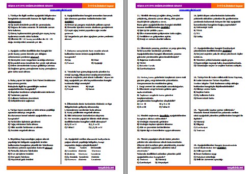 Sosyal Bilgiler 6 Nisan Ayı DYK Değerlendirme Sınavı ve Analizi