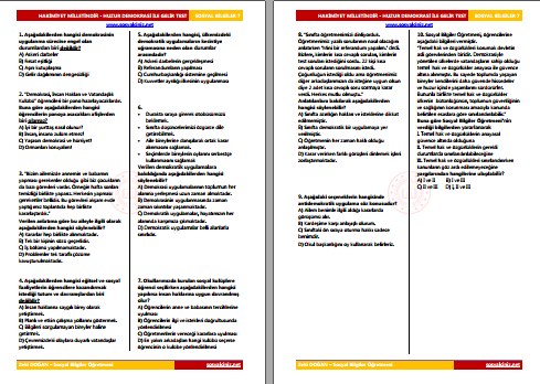 Hakimiyet Milletindir Test 1