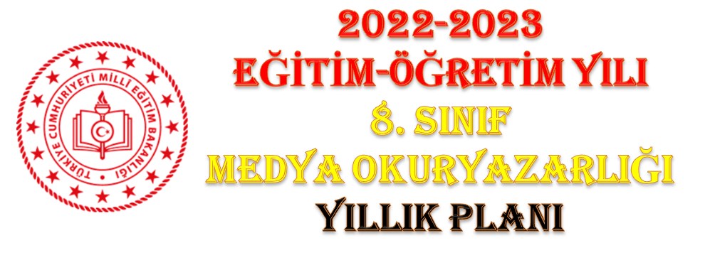 2022-2023 8. Sınıf Seçmeli Medya Okuryazarlığı Yıllık Planı