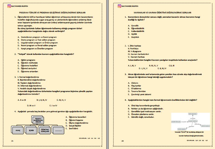 Uzman ve Başöğretmenlik Sınavı Soru Bankası