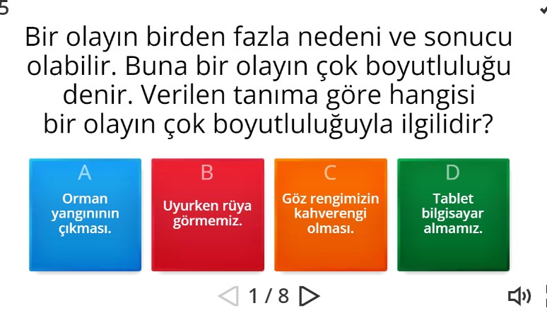 Olaylar ve Sonuçları Online Test
