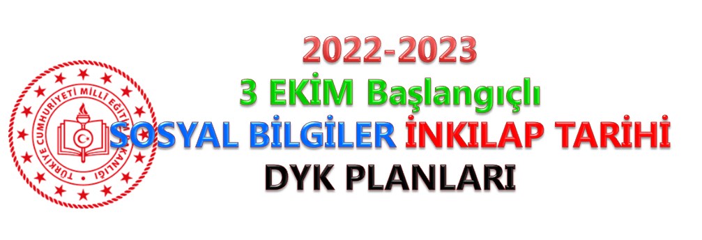 3 Ekim Tarihli Sosyal Bilgiler İnkılap Tarihi DYK Planları