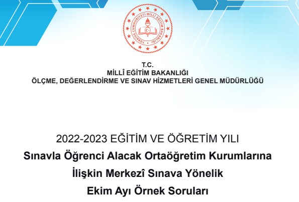 Ekim 2022 T. C. İnkılap Tarihi MEB Örnek Soruları