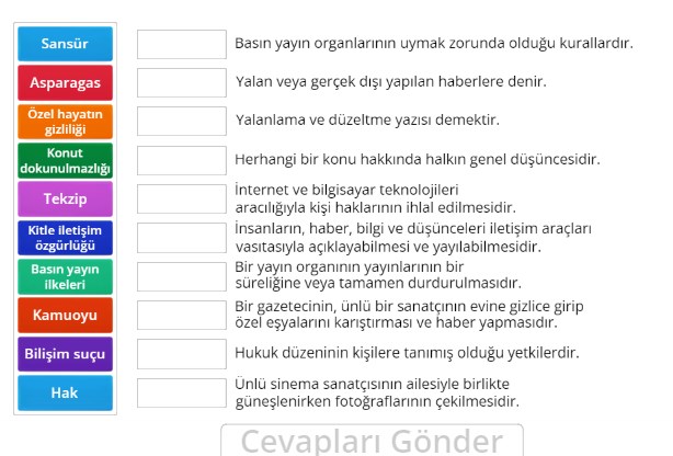 İletişim Özgürlüğü Online Eşleştirme