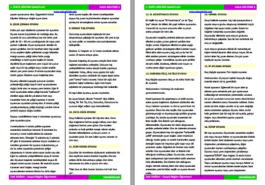 5. Sınıf Halk Kültürü 2.Ünite Gösteri Sanatları