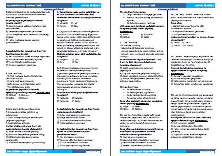 Lale Devri Konu Tarama Testi