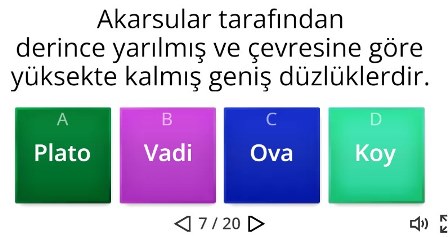 Haritayı Tanıyorum Online Test