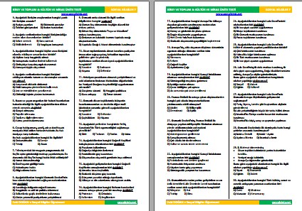Sosyal Bilgiler 7 İlk 2 Ünite Testi (30 soru)