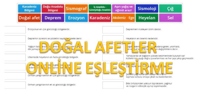 Doğal Afetler Online Eşleştirme