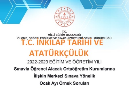 T. C. İnkılap Tarihi Ocak 2023 MEB Örnek Sorular
