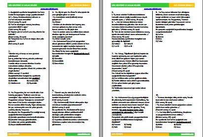 Din Kültürü ve Ahlak Bilgisi LGS Deneme Sınavı 3