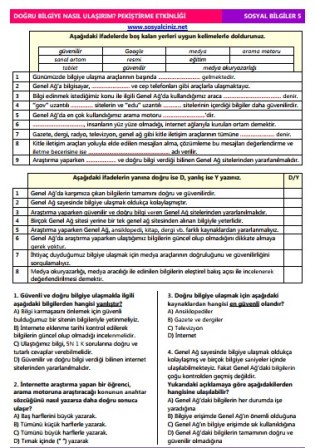 Doğru Bilgiye Nasıl Ulaşılır Pekiştirme Etkinliği