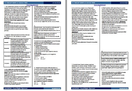 T. C. İnkılap Tarihi I. Dönem Konuları LGS Tarama Testi