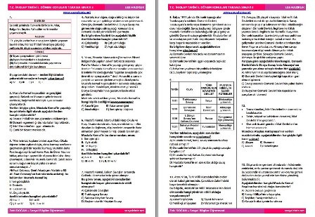 T. C. İnkılap Tarihi LGS Konuları Tarama Sınavı 3
