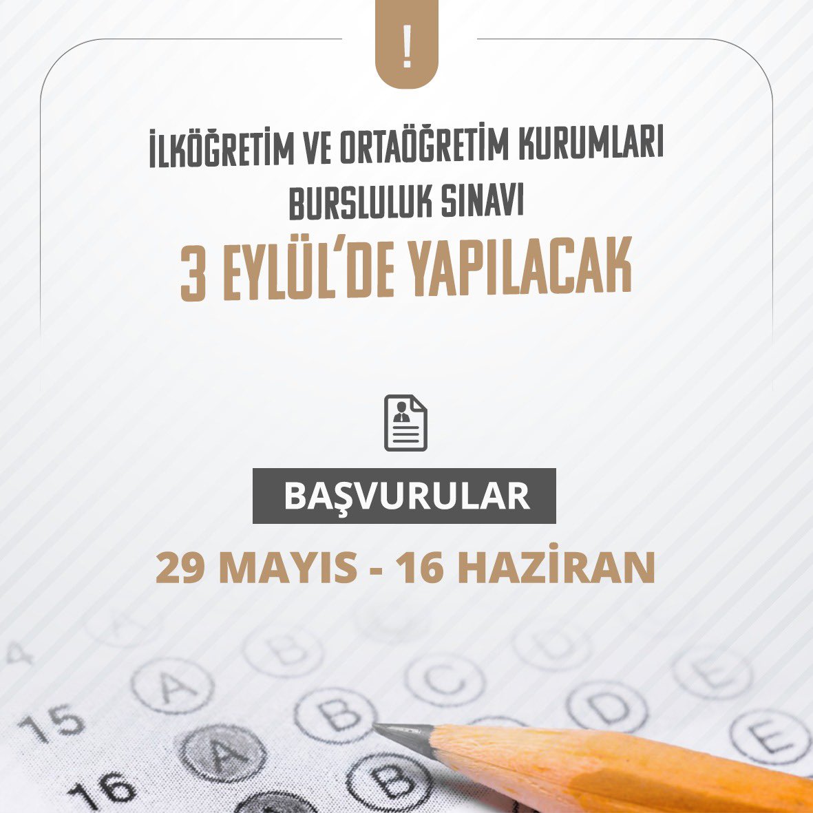 2023 Bursluluk Sınavı Başvuruları 29 Mayıs’ta başlıyor