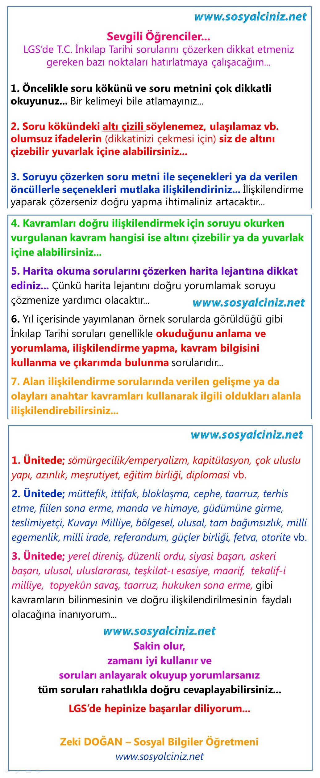 LGS’de İnkılap Tarihi Sorularını Çözerken Dikkat Edilmesi Gereken Noktalar