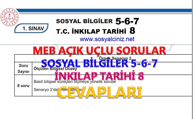 T. C. İnkılap Tarihi 8 MEB Açık Uçlu Örnek Soru ve CEVAPLARI